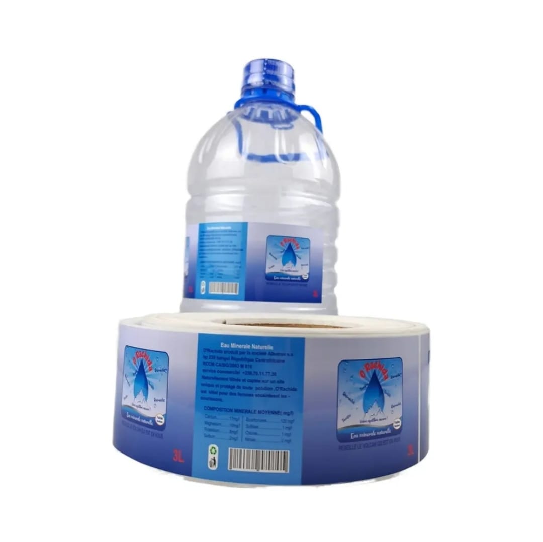 Clean and modern bottled water label printing services by Labelman Packaging